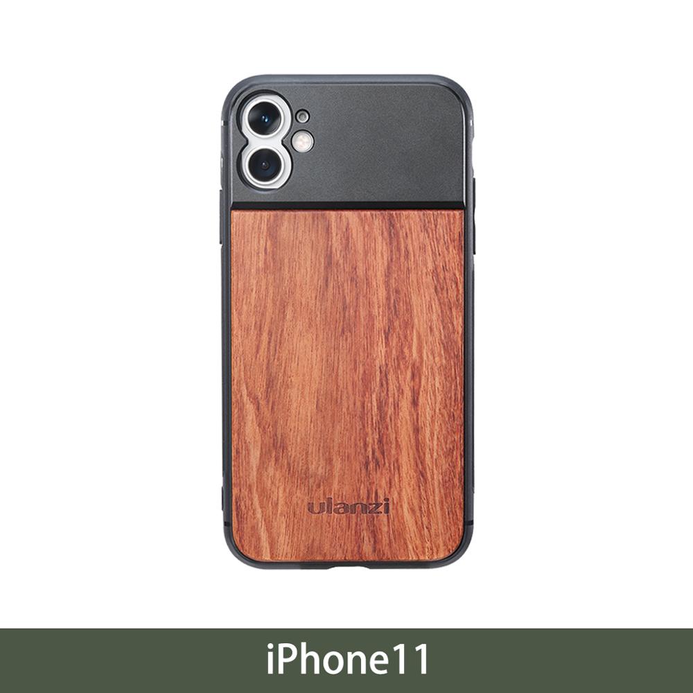 Ulanzi funda de teléfono de madera para iPhone 11, iPhone 11 pro, iPhone 11 pro Max con lente anamórfica lente Macro: iPhone 11