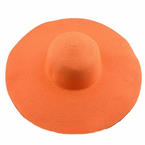 Sombrero Floppy Hawaiano de verano para mujer, gorro de paja de ala ancha de Color sólido