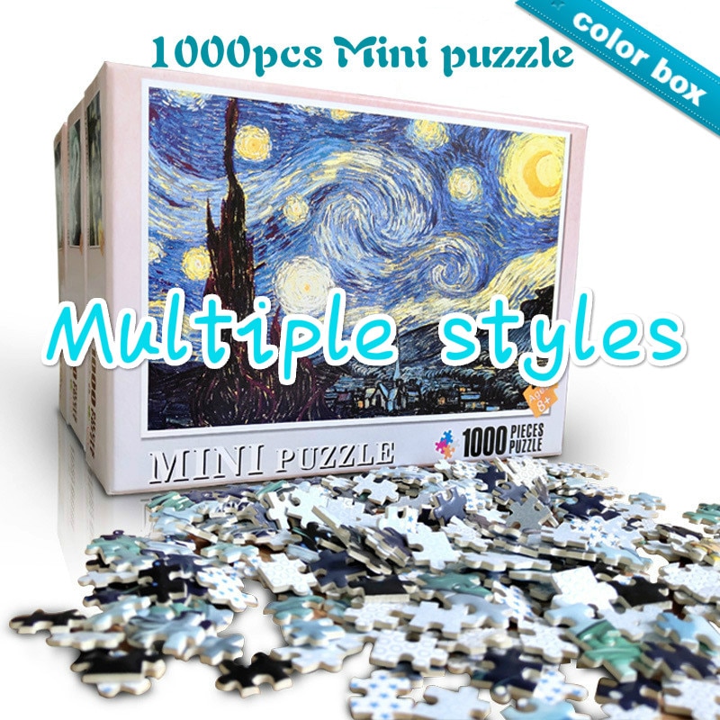 Mehrere stile mini bild puzzles 1000 stück holz Montage puzzles spielzeug für erwachsene kinder kinder spiele pädagogisches Spielzeug