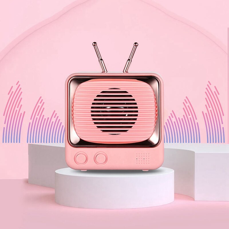 Retro Draagbare Draadloze Bluetooth Speaker Leuke Tv Mini Bluetooth Speaker