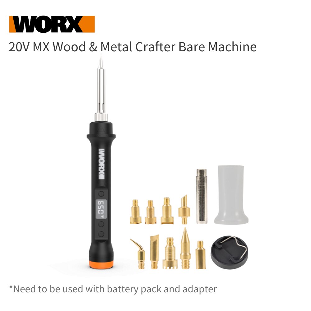 Worx Electric Soldering iron MakerX Wood &amp; Metal Crafter WX744.9 Bare Machine Universal WORX 20V Battery: Default Title