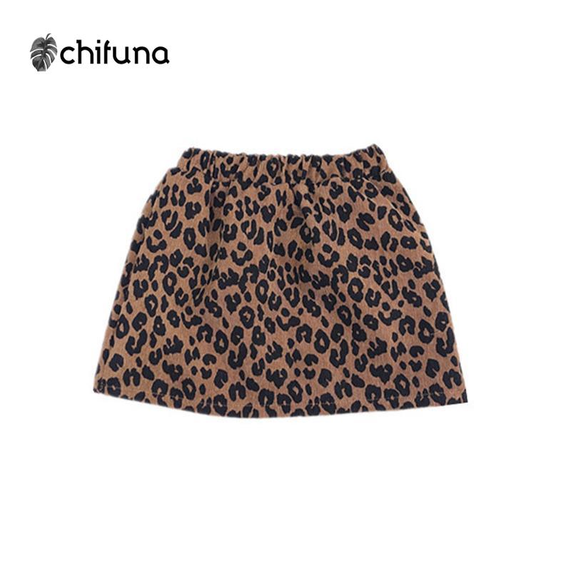 Chifuna sommer leopard mønster knap nederdele til piger 1-5 år gamle børne nederdel børne nederdel til piger børne nederdele