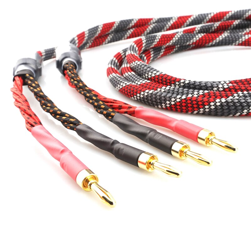 One Pair Oxygen-Free Copper(OFC)Audio HiFi Speaker Cable HI-FI High-End Amplifier Speaker Cable