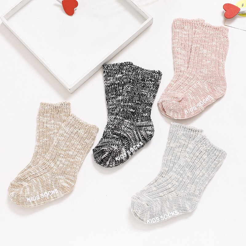 Hylidge Cotton Baby Boys Girls Socks Winter Knit Warm Ankle Socks for 0-4 Years Children Mix Color Infant Baby Sock Cheap Stuff