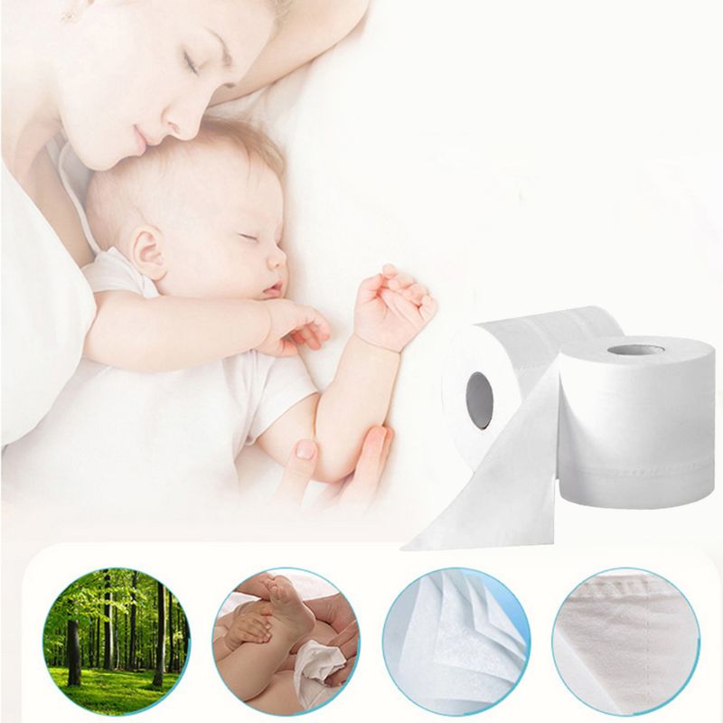 6 rollos de papel de rollo de servilleta Premium, papel higiénico de baño de 3 capas suave y sedoso 50JF