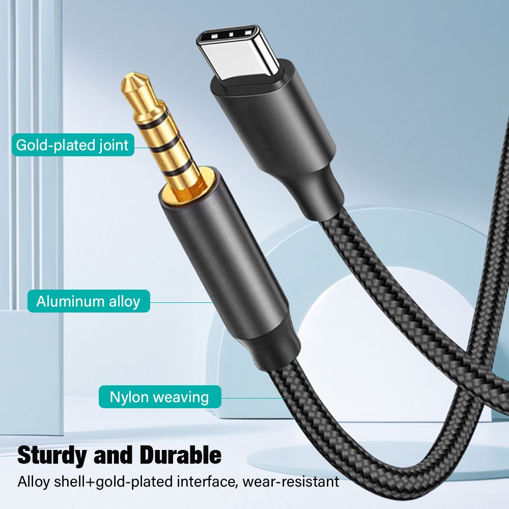 For iPhone 3.5mm To USB C 3.5 L Audio Cable Bidirectional Transcriber Internal Recording Aux Adapter For Laptop Connector Cord