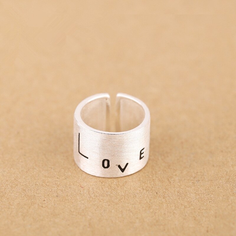 DIEERLAN Real 925 Sterling Silver Love Rings For Women Statement Jewelry Finger Rings Anillos Mujer Bijoux