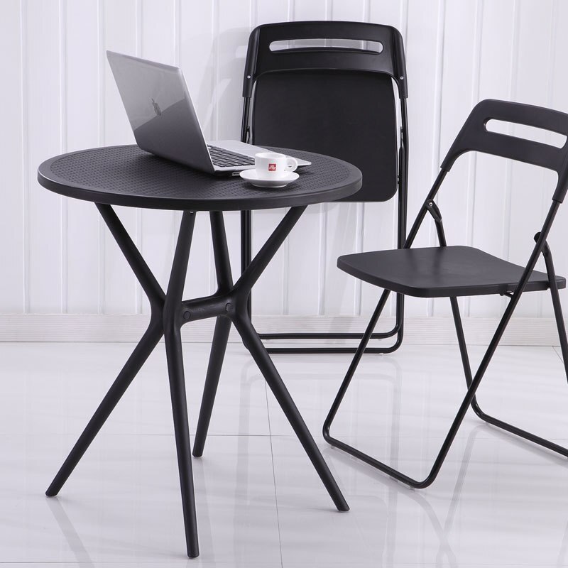 Folding dining table Nordic simple plastic folding table home eating round table dormitory bedroom table stall table