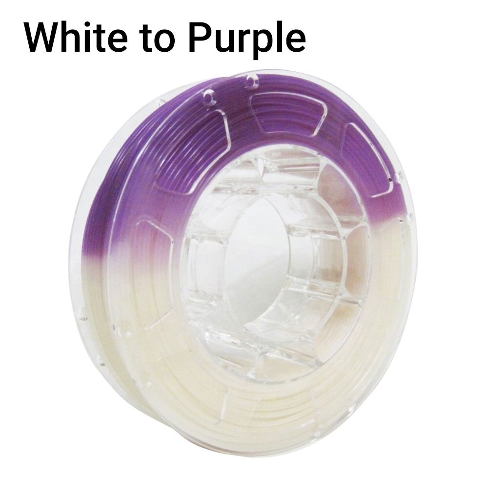 TOPZEAL PLA Light Change Color 3D Printer Filament, Dimensional Accuracy +/- 0.05mm, PLA 1KG Spool, PLA 1.75mm for 3D Printer: White to Purple