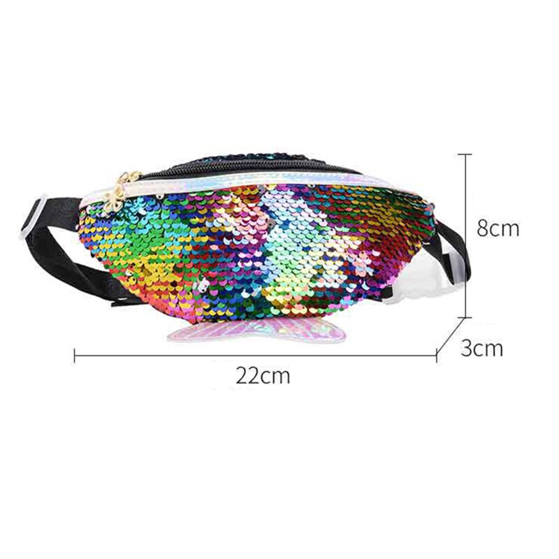 Mode Kinderen Meisjes Sequin Taille Packs Borst Coin Bag Telefoontasje Enkele Schoudertas Taille Zakken