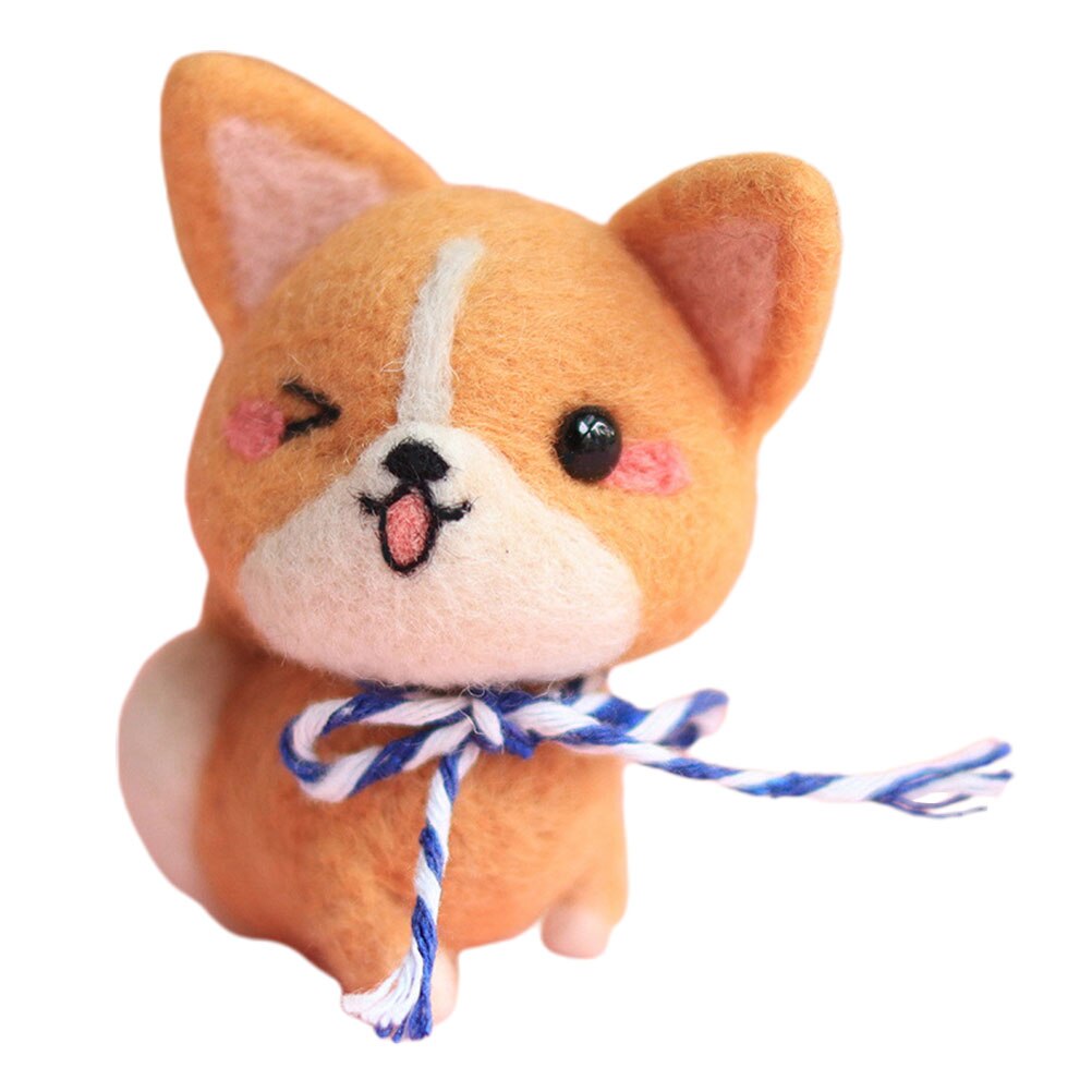 1 Set DIY Corgi Wool Felt DIY Corgi Shape Ornaments Wool Felt DIY Accessories: Assorted Color B