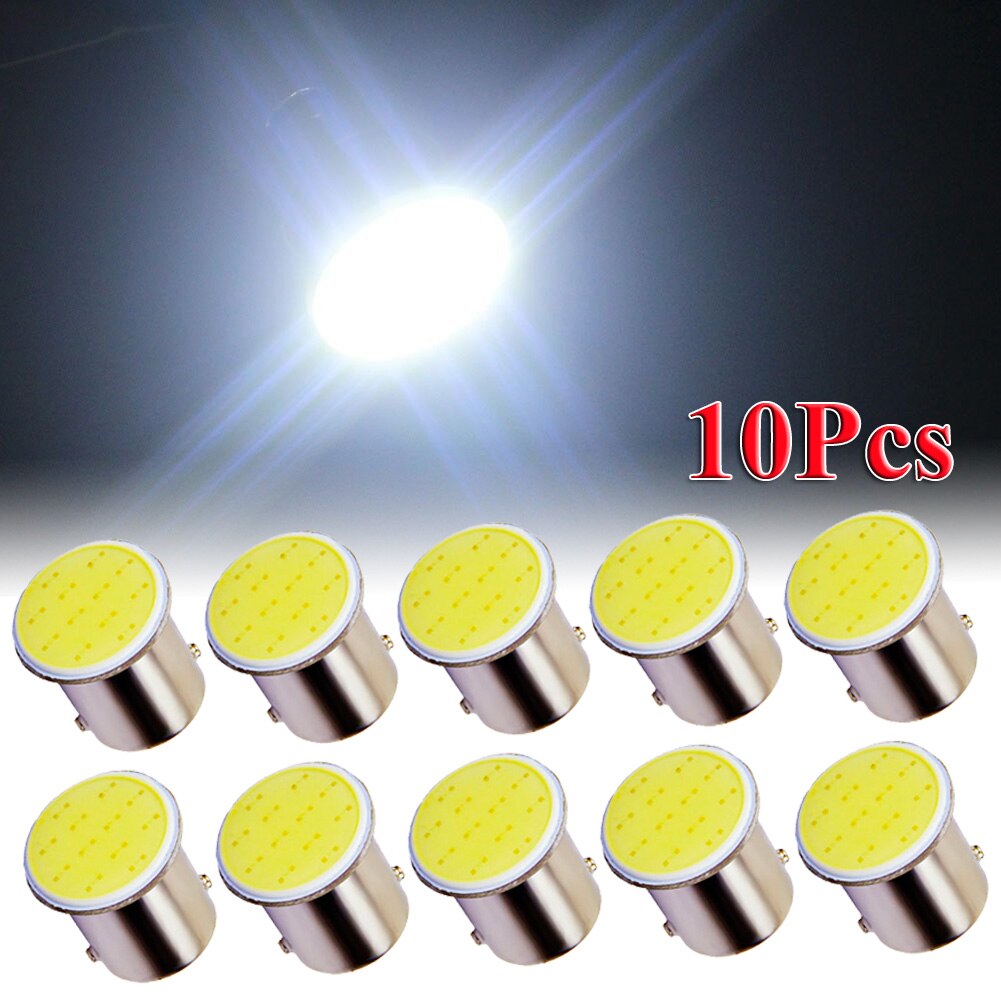 10Pcs Wit 1156 BA15S P21W Led Auto Led 1156 Lamp Cob 12 Smd 12V Spanning Auto Verlichting Accessoires