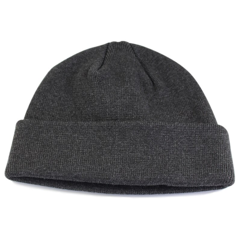 Stort hoved mand stor størrelse beanie hatte far vinter varm strik kasket mænd plus størrelse ski ski skullies hat 60-72cm: Mørkegrå