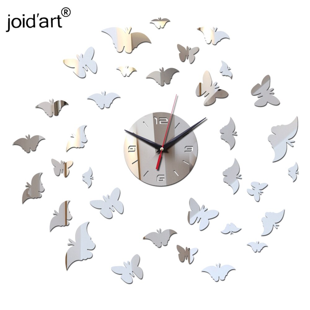 Specielle ur wallstickers spejl akryl quartz ur smuk moderne reloj de pared horloge vintage