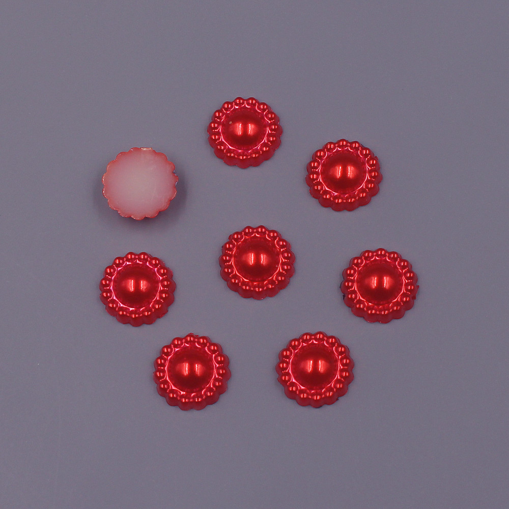 11mm 100 . løse perler i form av blomster, imitasjon av abs-perler, halvrunde perler, flatback, diy-smykker, utklippsbokdekorasjon: Kobber