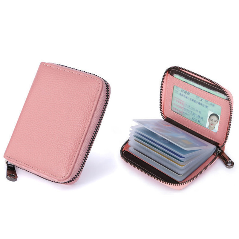 20 Detenti Porta carte PU attività commerciale Banca autobus di credito Porta carte d'identità coperchio Portamonete anti smagnetizzazione Portafogli Borsa Organizzatore: caffè