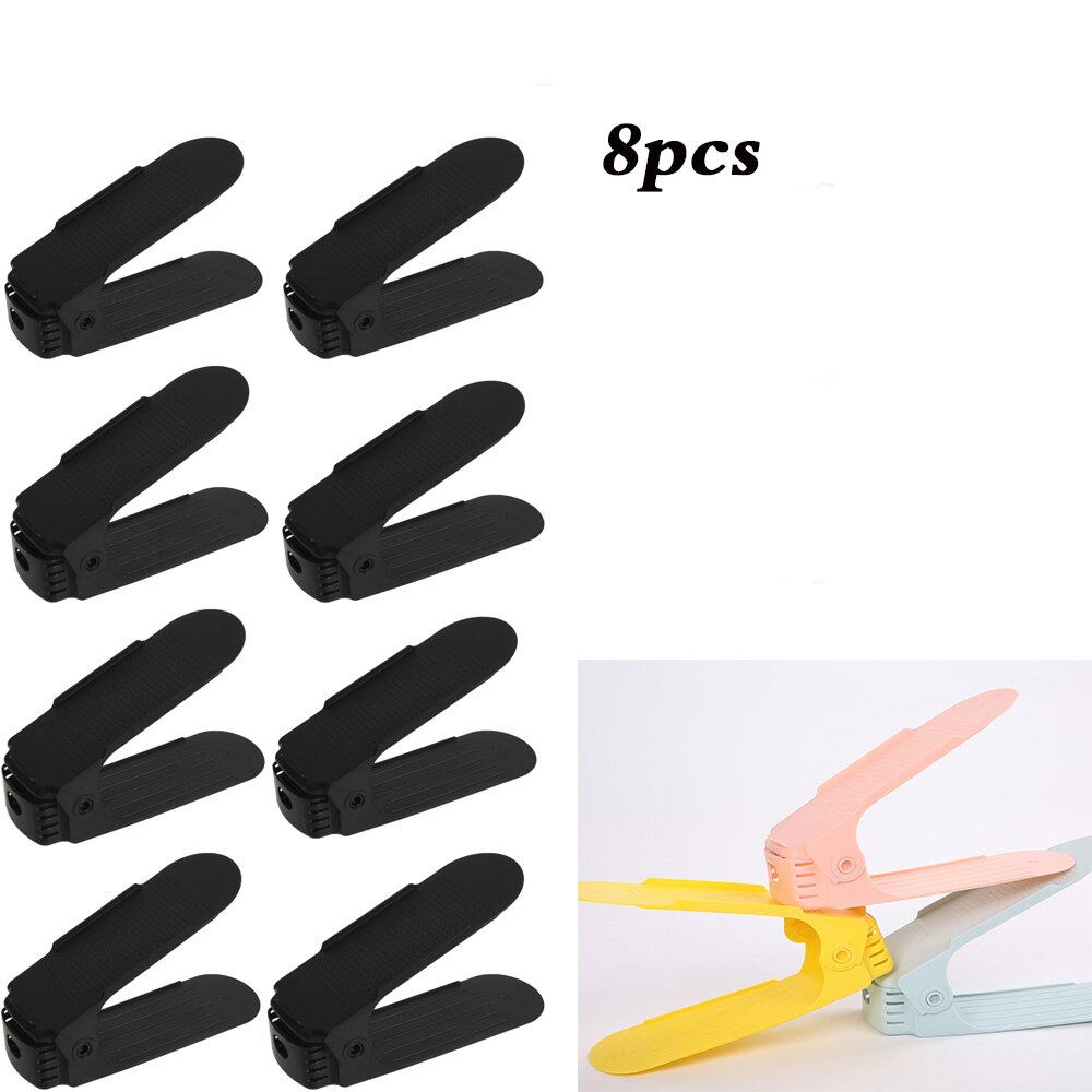 8 stuks verstelbare dubbele schoenenorganizer moderne schoonmaak opbergrek plastic woonkamer organizers schoenendoos standaard beugel schoenendoos