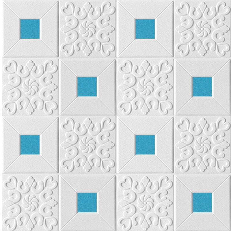 10pcs Self-Adhesive Roof Wall Sticker 3D Stereo Ceiling Wallpaper Foam Sticker Panel Living Room Home House Decor Bedroom TV Kid: Blue