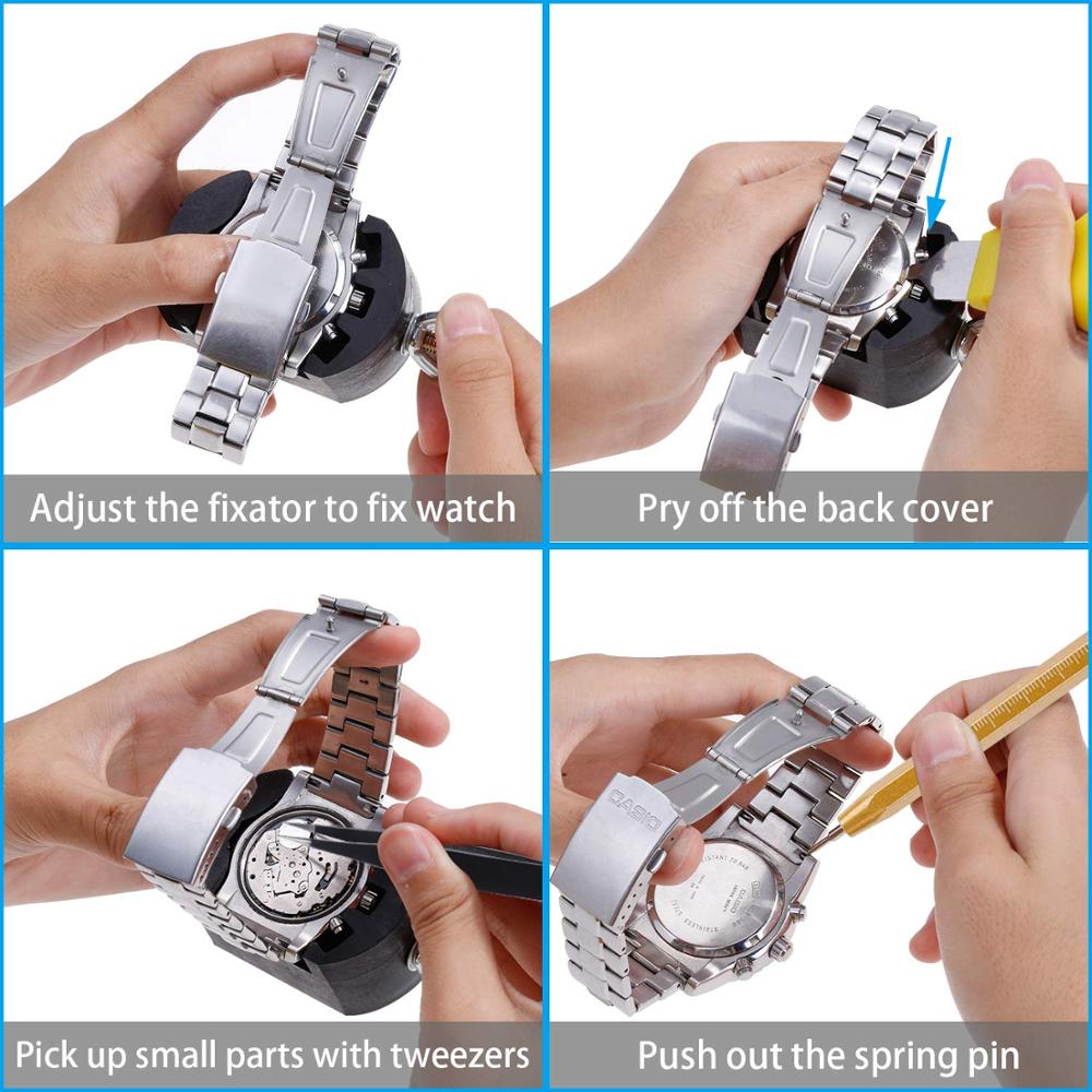 Leecnuo 148/16 Pcs Horloge Reparatie Tool Kit Metalen Aanpassing Set Band Case Opener Link Spring Bar Remover Horlogemaker Gereedschap Horloge