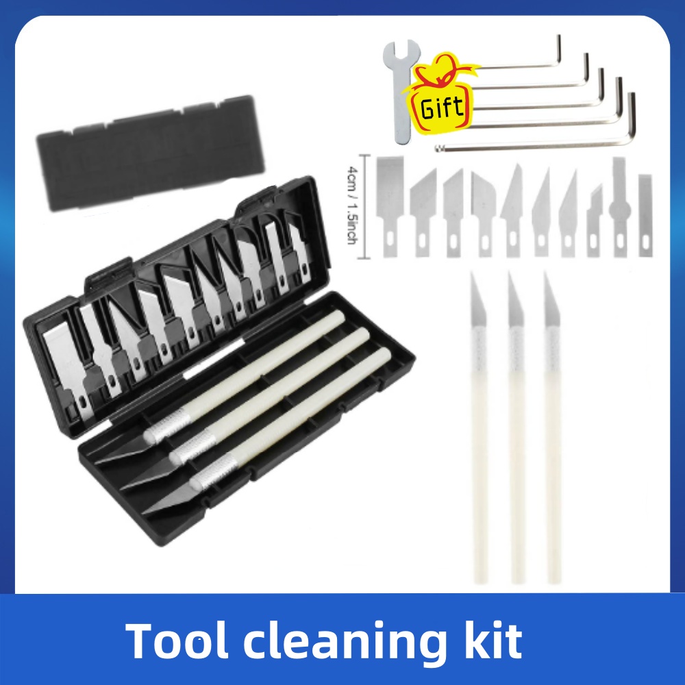 Kit de herramientas para impresora 3D, accesorios para impresora 3D, kit de herramientas modelo que incluye herramienta de desbarbado, juego de cuchillos para hobby, juego de cuchillos para arte, cortador de tubos: Oro