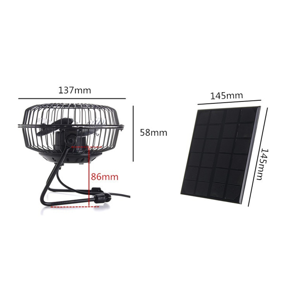 3w 6v mini aurinkopaneeli tuuletin jäähdytystuuletin 4- tuuman tehopankin tuuletin