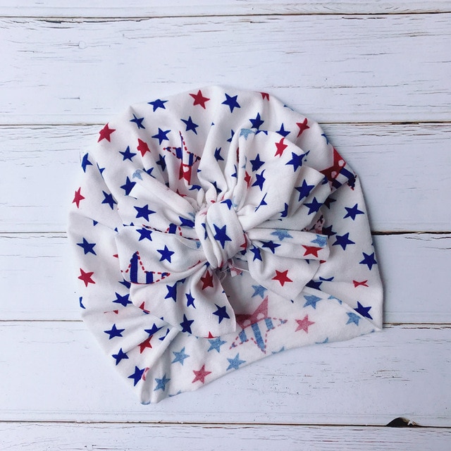 Leuke Baby Tulband Hoed Peuter Kinderen Zachte Katoenen Tulband Mutsen Hoed Jongen Meisje Bloemen Strik Hoofd Wraps Voor 0-3 Jaar Kinderen: A