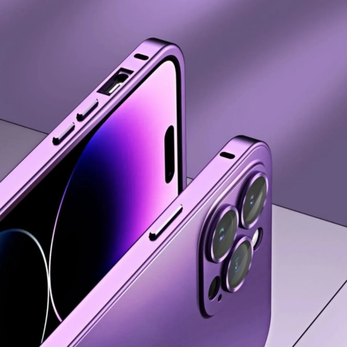 Funda de teléfono con marco de Metal de aluminio de lujo para iPhone 16, 15, 14, 13, 12 Pro Max Plus, lente de cámara, protección de cristal, cubierta trasera de PC a prueba de golpes