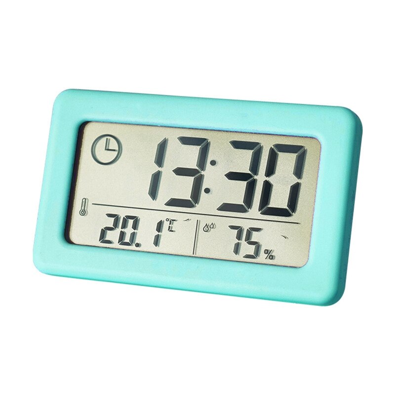 Digitale Wekker Thermometer Hygrometer Meter Elektronische Vochtigheid Monitor Klok Voor Thuis Slaapkamer Kinderen Kamer Decoratie: Blue