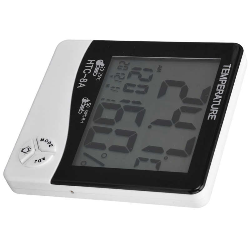 Room Temperature Monitor LED Light Backlight Display Alarm Clock Function 24 Hour Automatic Recording Humidity Sensor