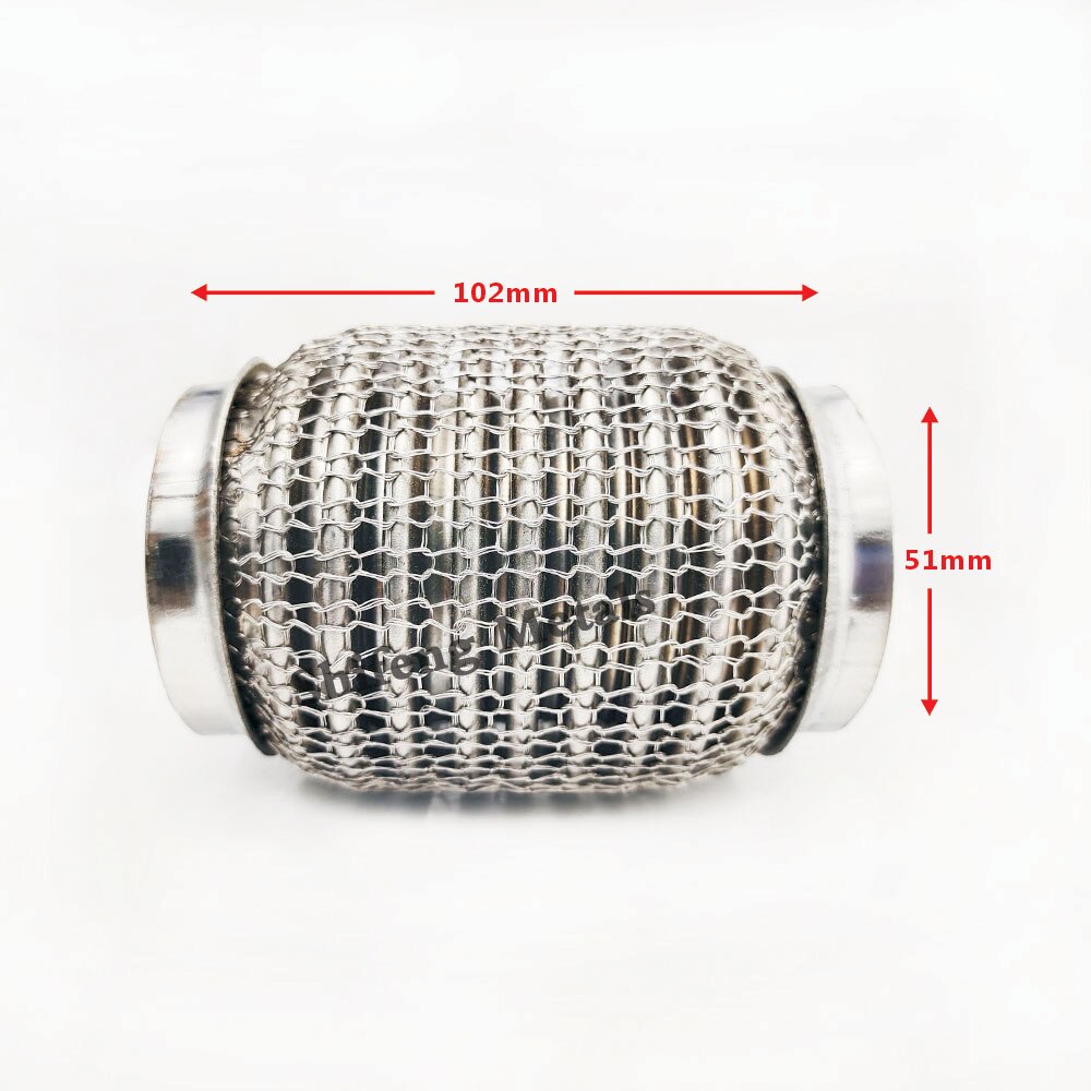 Stainless Steel 304 Flex Pipe Exhaust Bellow Tube Flex Coupler With Mesh Interlock Super Flexible Bellows 63x102mm 76x102mm: 51x102mm