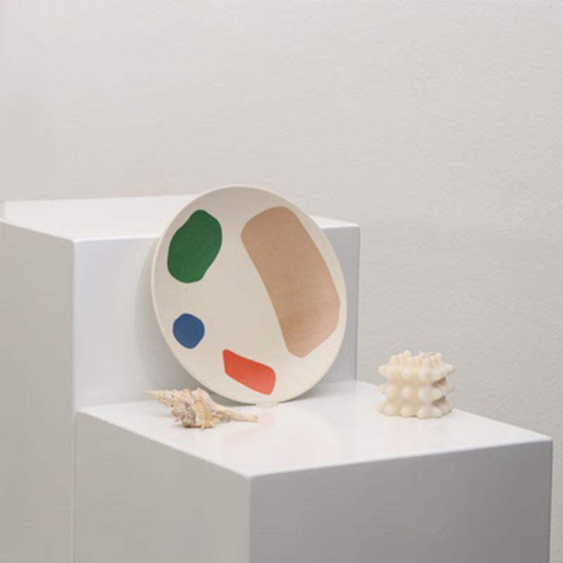 Piatti creativi dipinti a mano piatto da picnic piatto da frutta fibra di bambù contenitore per alimenti per la casa piatto da pranzo ciotola di riso stoviglie per bambini: B