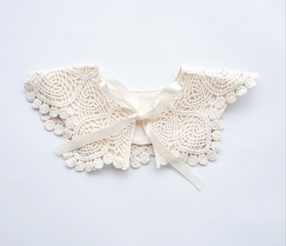 Baby Infant Spitze Bib Schöne Gefälschte Kragen Blume Bib Retro Speichel Handtuch Runde Baby Bib Baumwolle Spitze Gefälschte kragen Bib