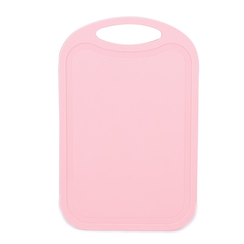 Plastic Chopping Block Meat Vegetable Cutting Board Non-Slip Anti Overflow With Hang Hole Chopping Board: Pink
