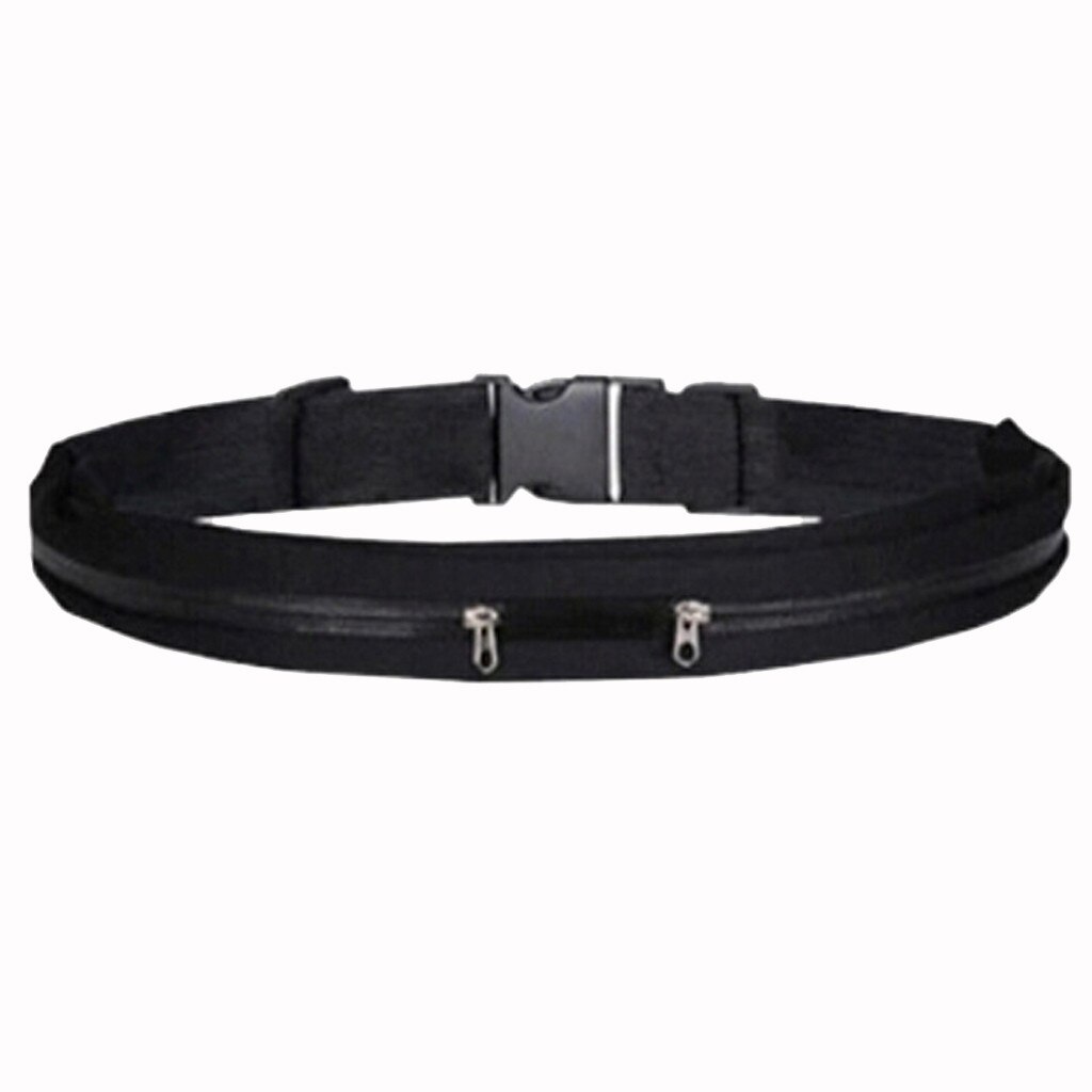 Riñonera deportiva multifuncional impermeable Unisex para viajes, correr, ciclismo: Black