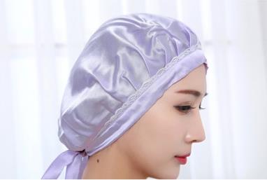 100% Silk Sleeping Cap Soft Silk Night Sleep Cap Sleeping Hat Bonnet Burgundy Sleepwear With Tie Adjustable