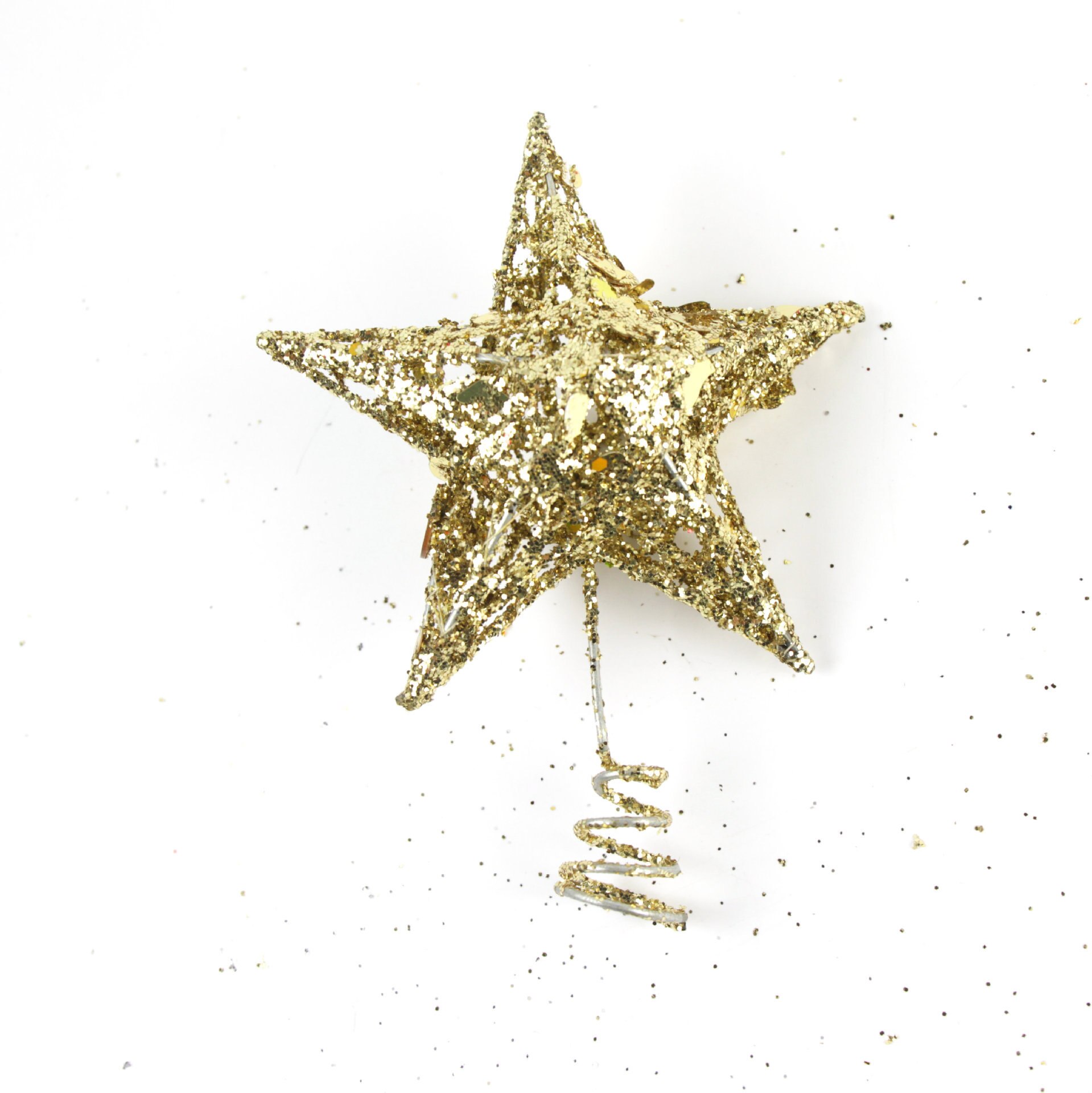 15cm Five Pointed Star Iron Decoration Tree Top Star Sequined Vertical Five-pointed Star Christmas Decoration