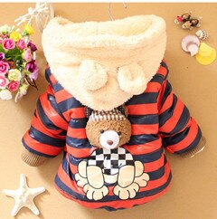 Nuovi Ragazzi Bambino di Inverno Del Rivestimento Del Fumetto Orso casual Con Cappuccio Per Bambini Outwear Cotone Spesso Mantenere Caldo Ragazzi Capretti del Cappotto Dei Vestiti