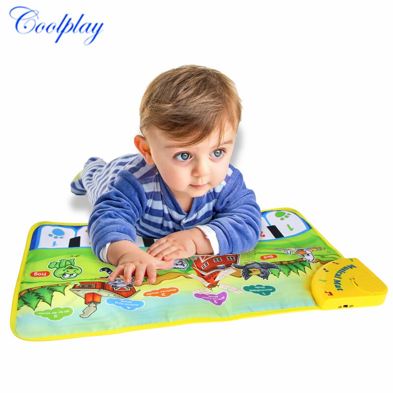 Kids Musical Rug Animals Sounding Mat 5 Mode Tone Piano Carpet Piano Keyboard Rug Blanket Early Educational Toys for Kids