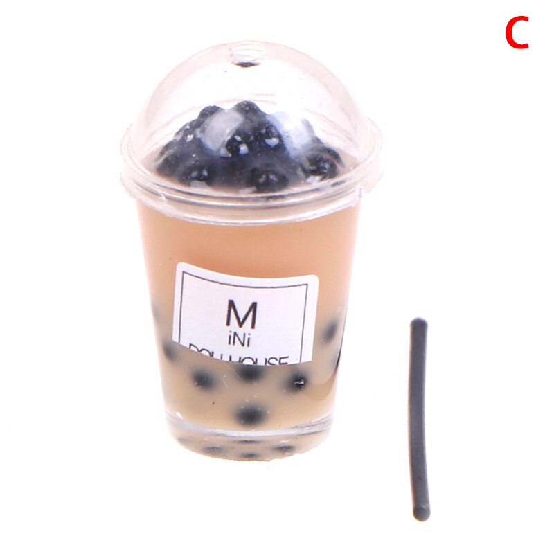 Thee Water Cup Aardbei Banaan Miniatuur Poppenhuis Accessoires Cups Keuken Speelgoed Mini Milkshake Ijs Citroen Melk Fruit: C