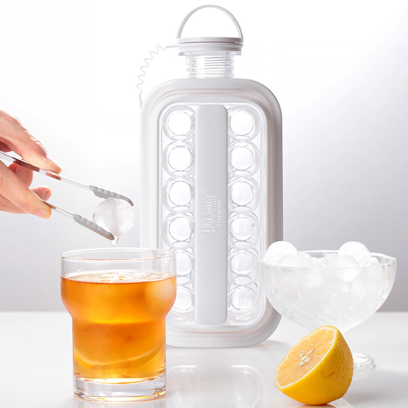 Ice Ball Maker 2 In 1 Portable Ice Kettle Ice Cube Maker Form for Whiskey Cocktail DIY Round Ice Ball Party for Bar Kitchen Tool