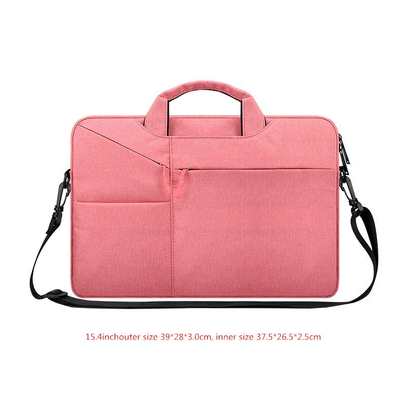 Men's Women's Shockproof Briefcase Laptop Bag Documents Cell Phone Storage Shoulder Tote Crossbody Travel Office Business Pouch: Pink XL