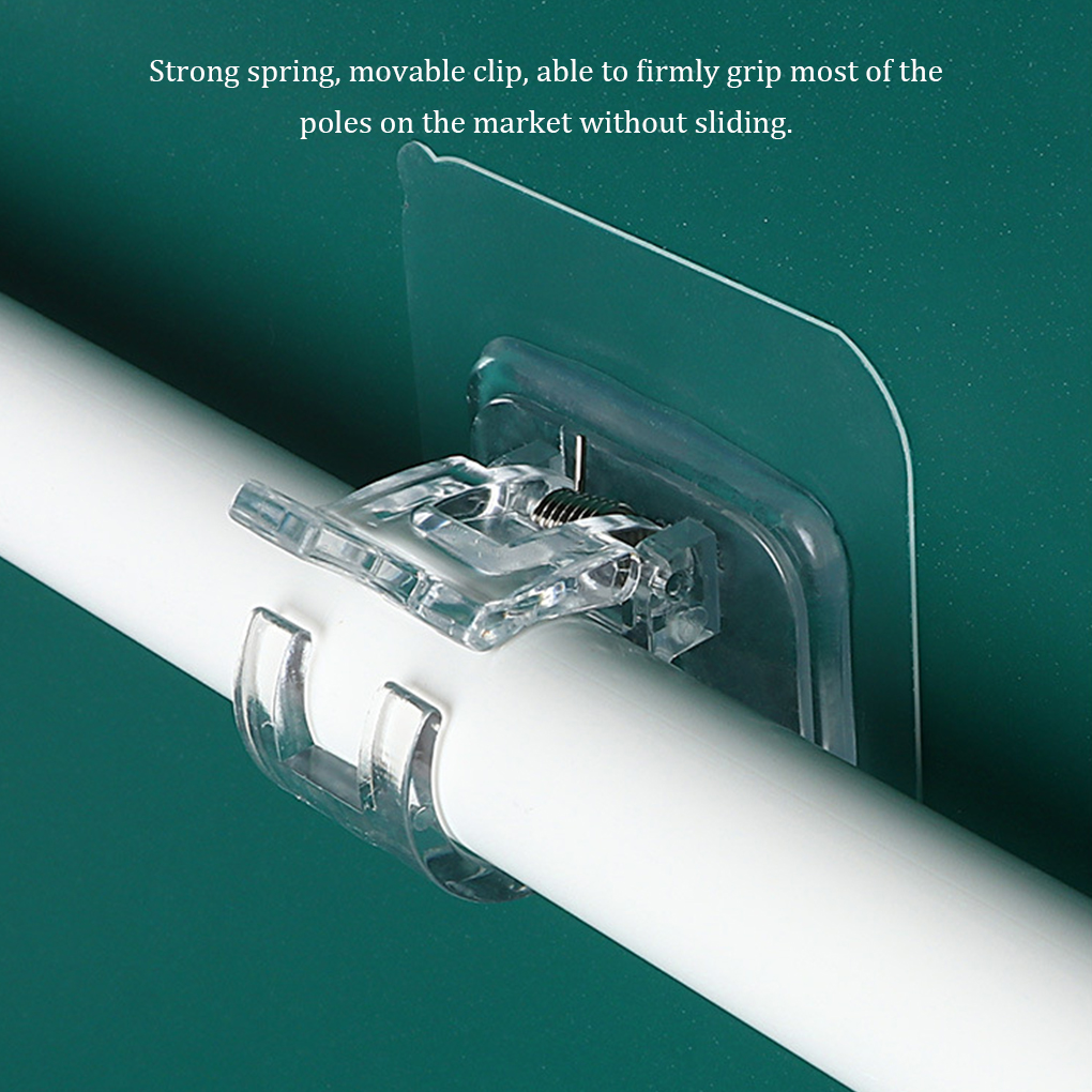 1/2 stuks nagelvrije verstelbare gordijnroedehouder klemhaak staafbeugelhouders zelfklevende muurgordijn vaste clip hangende rekhaak