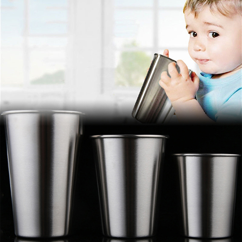 Vasos metálicos de acero inoxidable de 230ML/350ML/500ML, vasos de pinta para acampar al aire libre, tazas para bebidas, café, té, cerveza