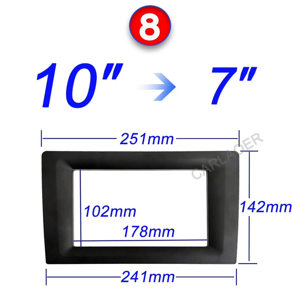Marco de 9 pulgadas 10 pulgadas a 7 pulgadas marco 2 DIN compatible con todos los modelos de coche, consola central, sistema de radio Android: 10 to 7