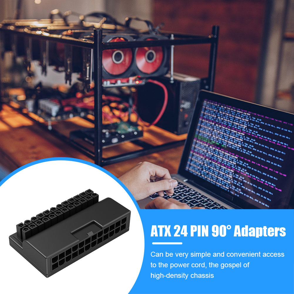 ATX 24 Pin to 90 Degree Power Plug Adapter Mainboa... – Grandado