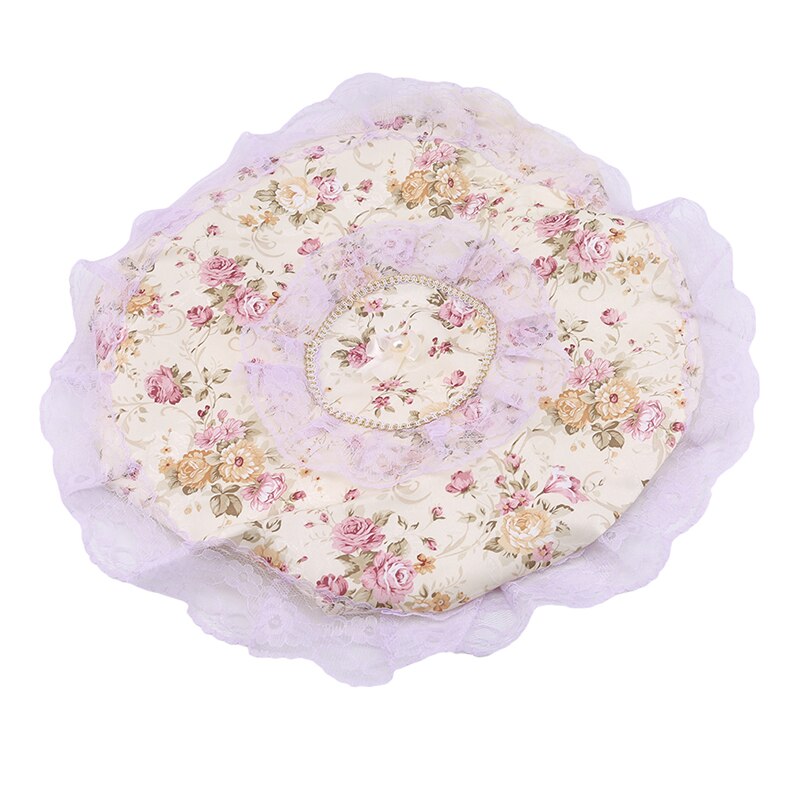 Fan Cover Pastoral Non-woven All-inclusive Electric Fan Circle Fan Dust Cover Protection Case Safety Fan Cover: Light Purple