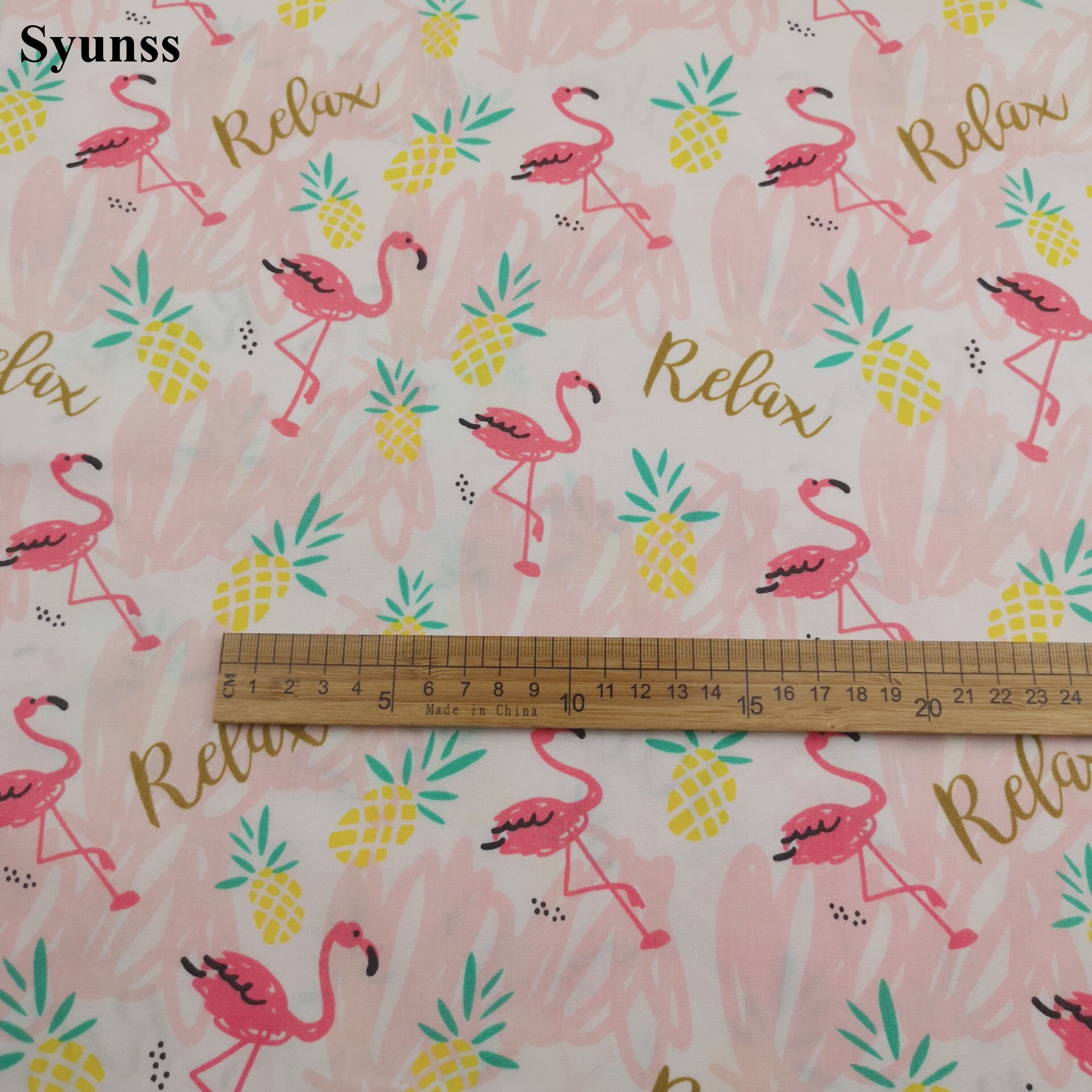 Syunss Diy Patchwork Doek Voor Quilten Wiegen Kussens Jurk Naaien Tissus Blauw Roze Flamingo Gedrukt Katoen Stof Tecido