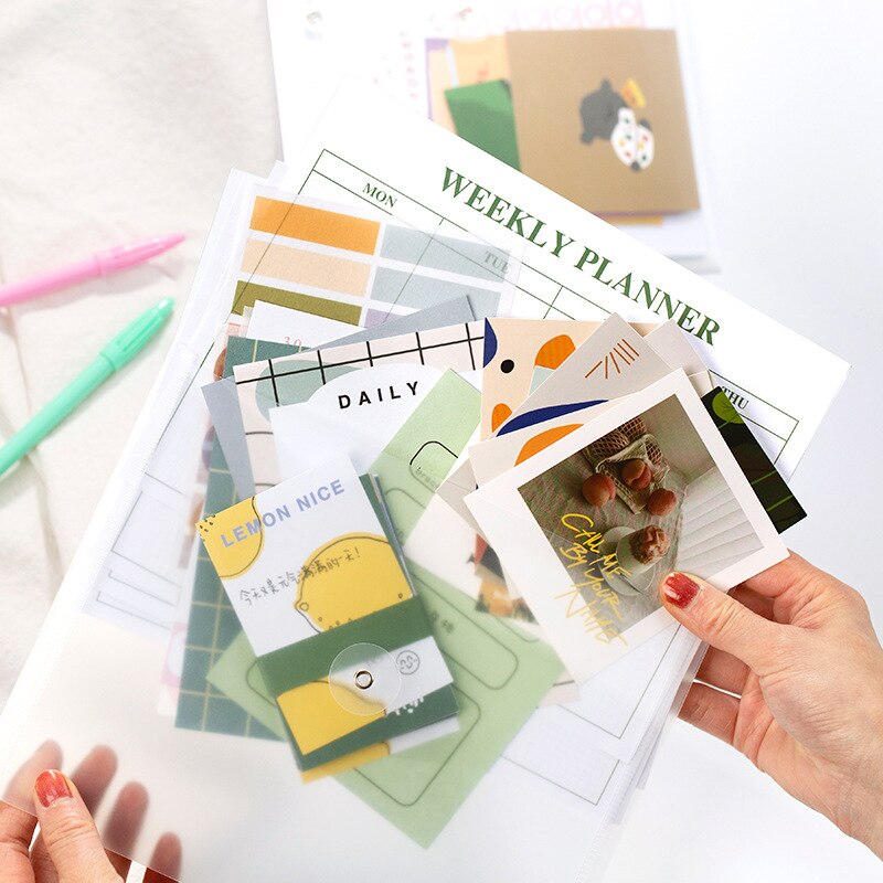 Veckoplanerare papper klistermärke dagbok kawaii agenda schema skola kontor student pm schema leveranser