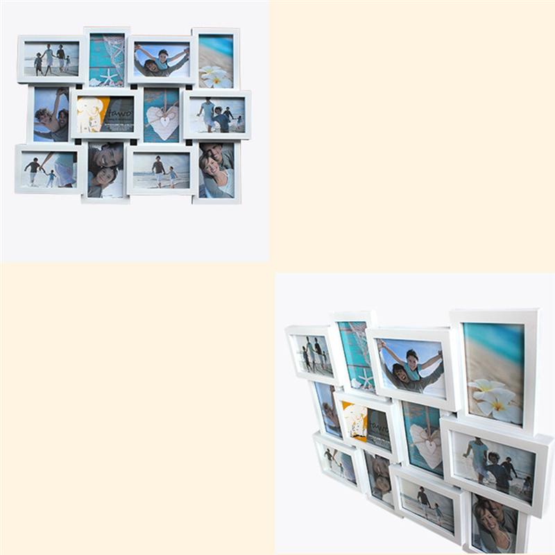 Photo Frame Square PVC Picture Frame Selfie Gallery Collage Wall Hanging for 6x4 inch Photo 12 Photo Socket Wall Mounting