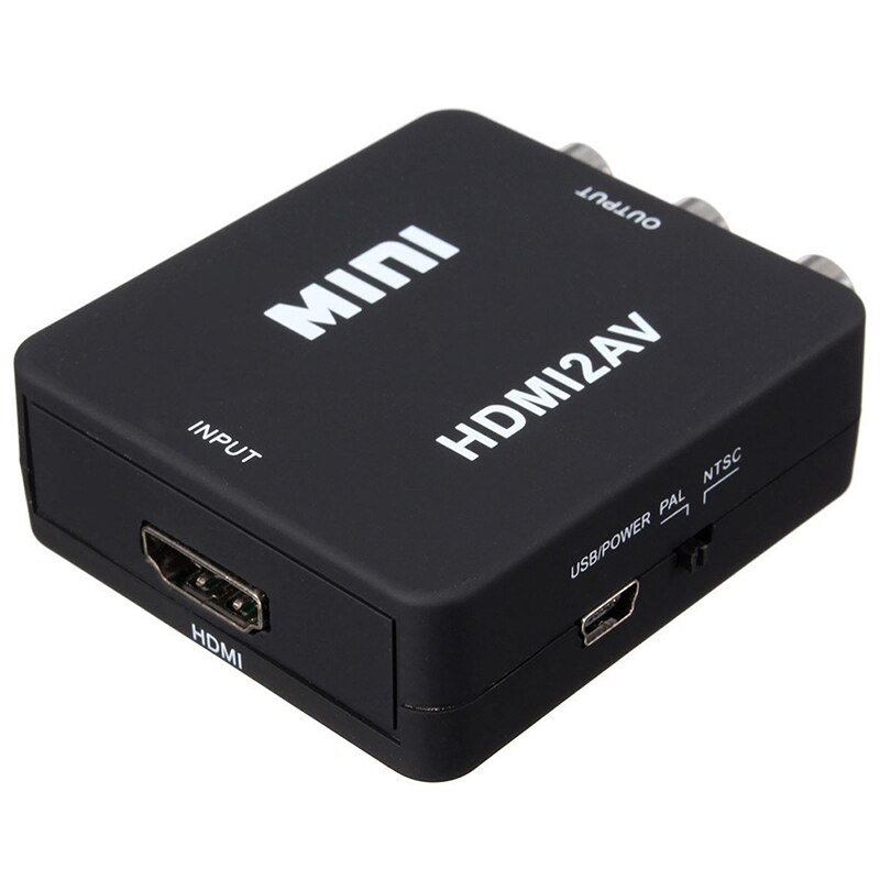 ! Mini Hdmi Naar Rca Composite Video Audio Av Adapter Converter Adapter 720P 1080P